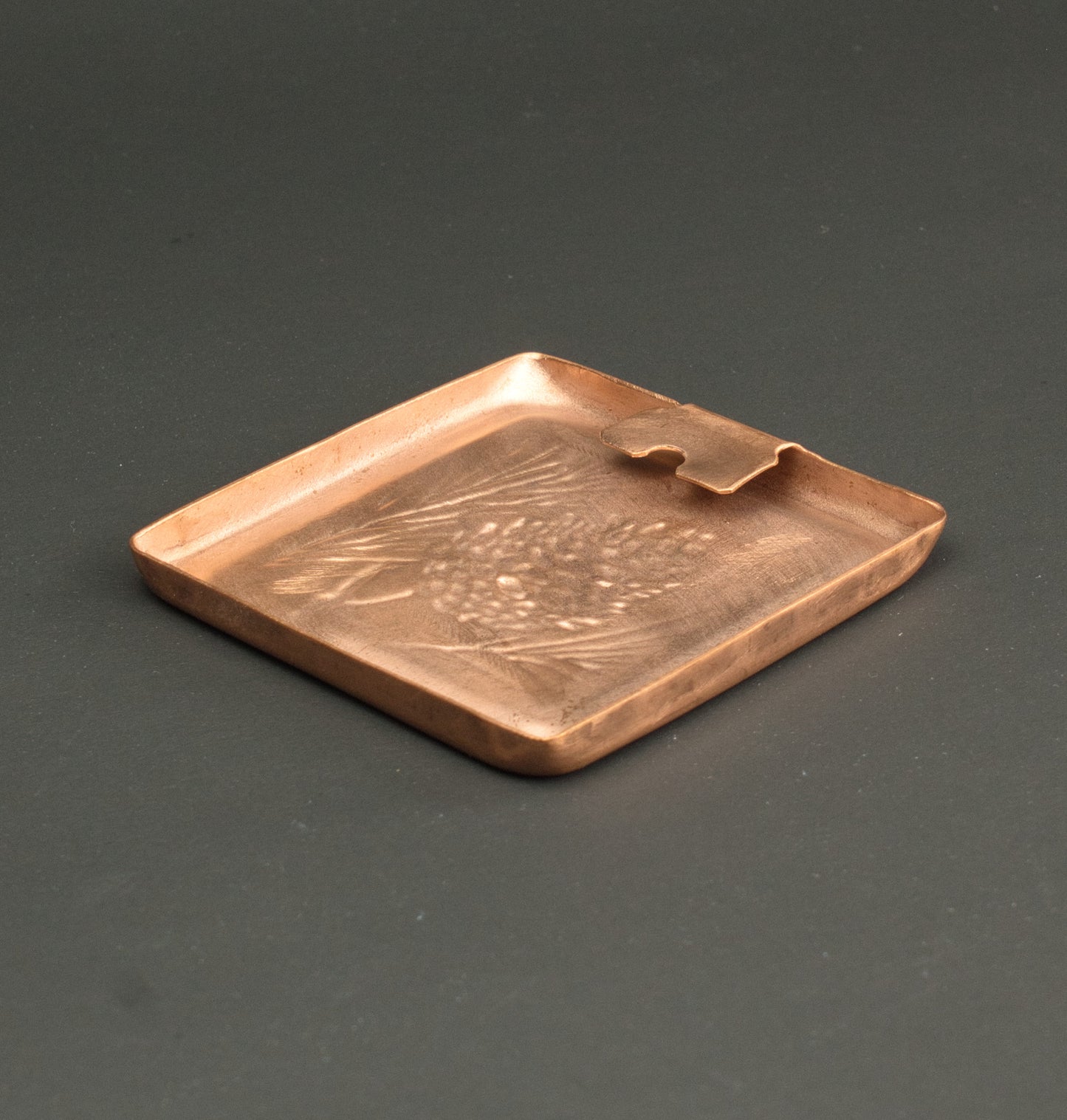 Koi Tile, Copper, Handmade Tile, Facing Right, 3"x 3" x 1/4"