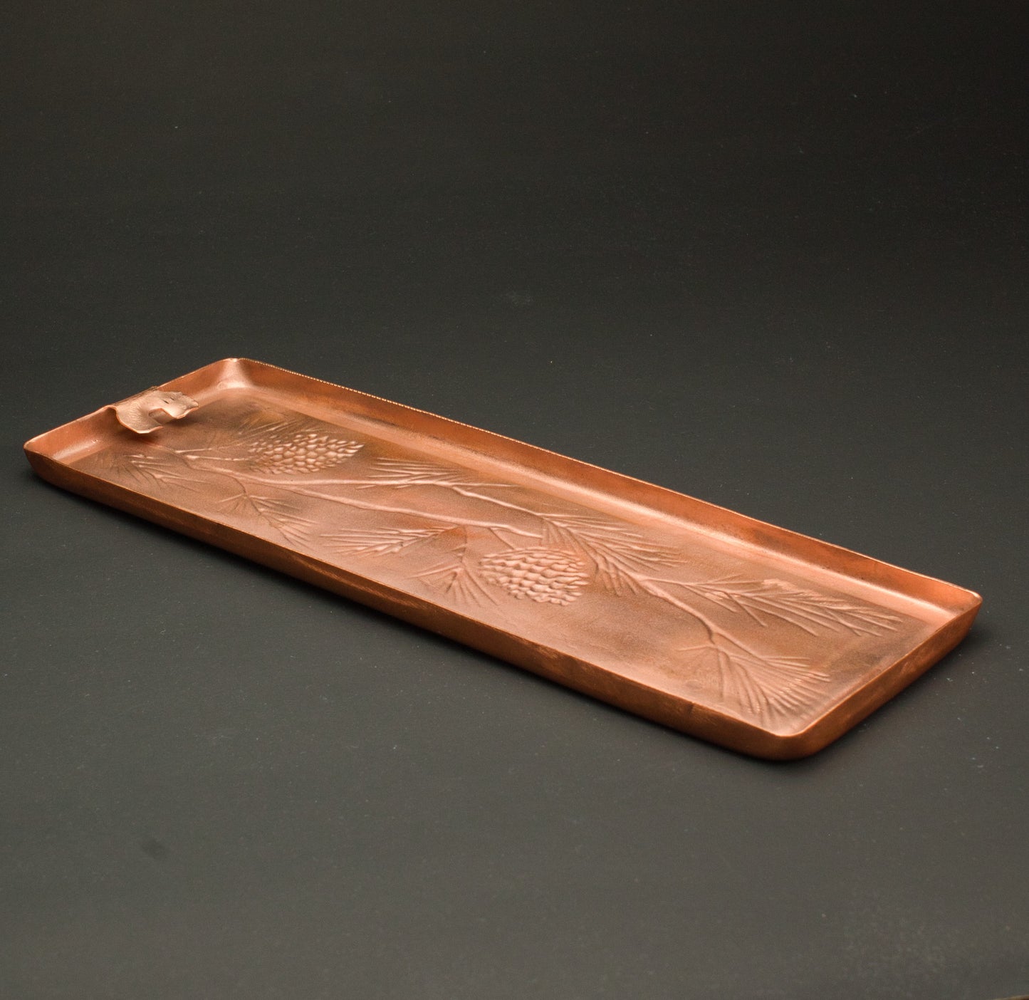 Vineyard Tile, Grapes, Copper, Handmade Tile, 3 Grape Clusters, 3"x 9" x 1/4", VYT3C39