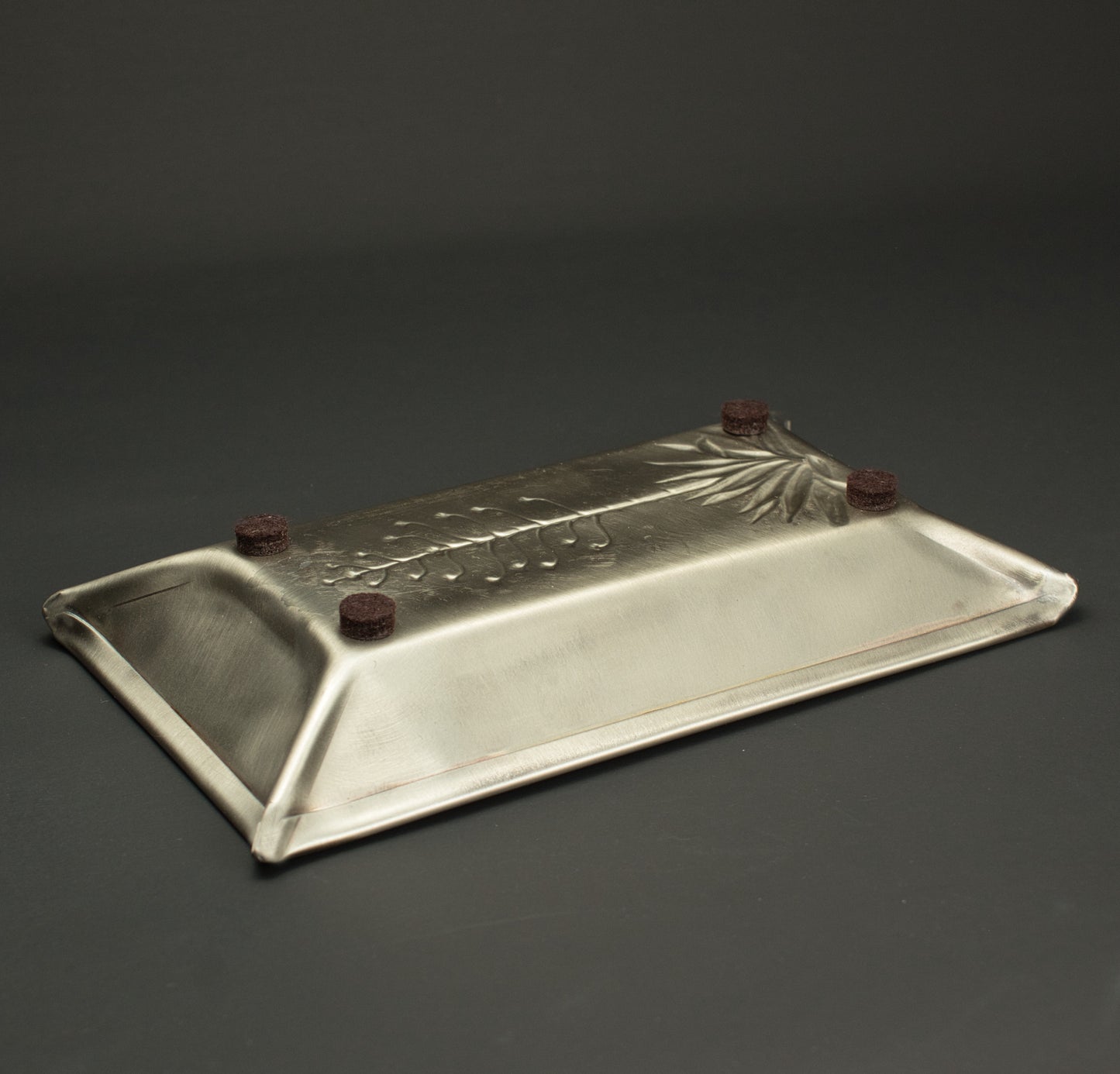 Agave Valet Tray, Nickel/Silver, 4"x 7"x 3/4"