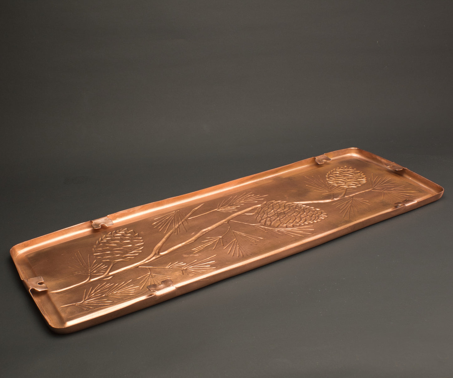 Large Pinecone Tile, 6" x 18" x 3/8", Copper, Handmade