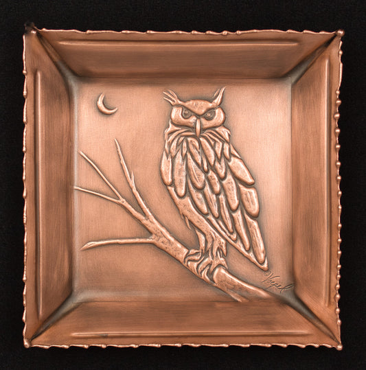 Great Horned Owl Valet Tray, 7" x 7", GHOR77