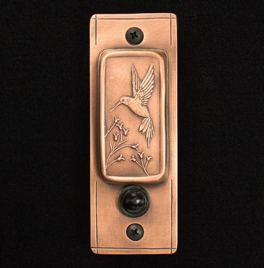 Hummingbird Doorbell, 2" x 5.5", Copper