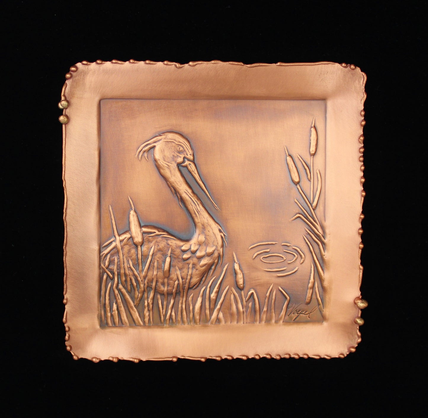 Blue Heron Tray, 7" x 7", BHR77
