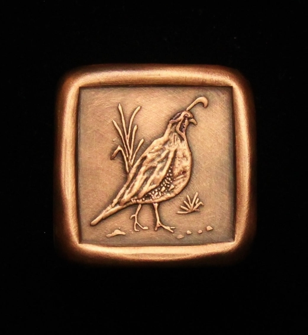 Quail Knob, Facing Right, 1.5" x 1.5"