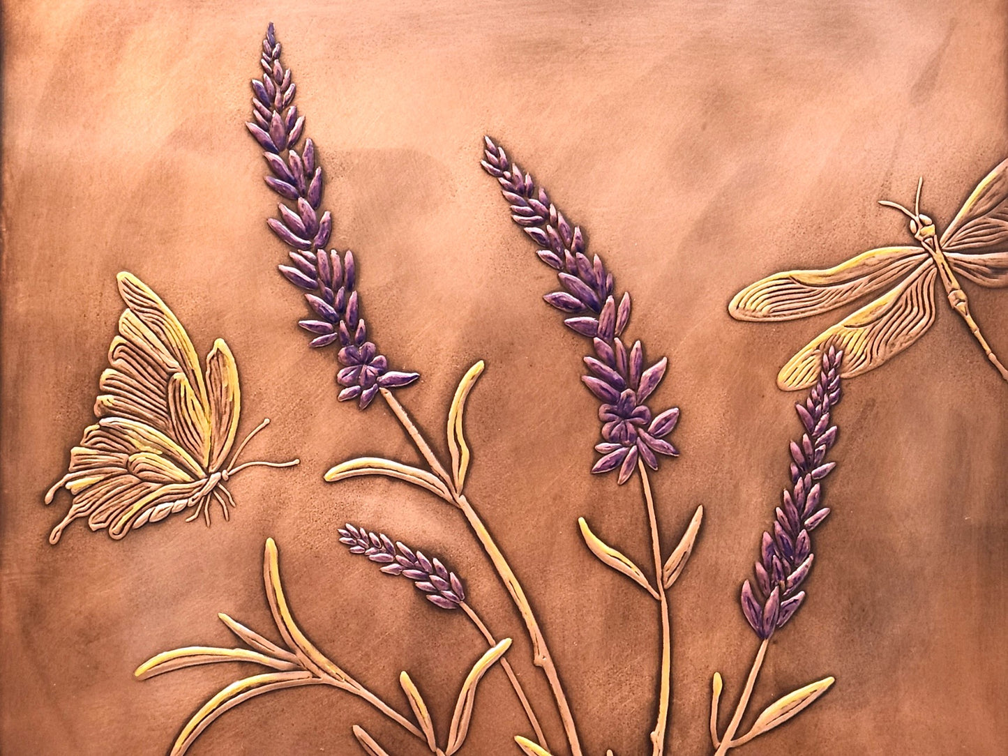 12"x 12", Patinaed Lavender Copper Tile