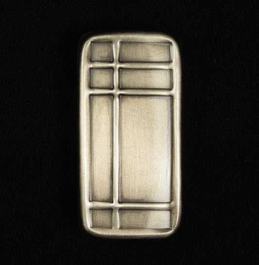 Prairie Cabinet Pull "A", 1.5"" x 3", Nickel/Silver.