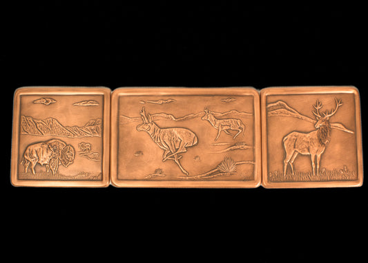 Pronghorn, Elk, Bison Mural, 6"x 15"x 1/4"