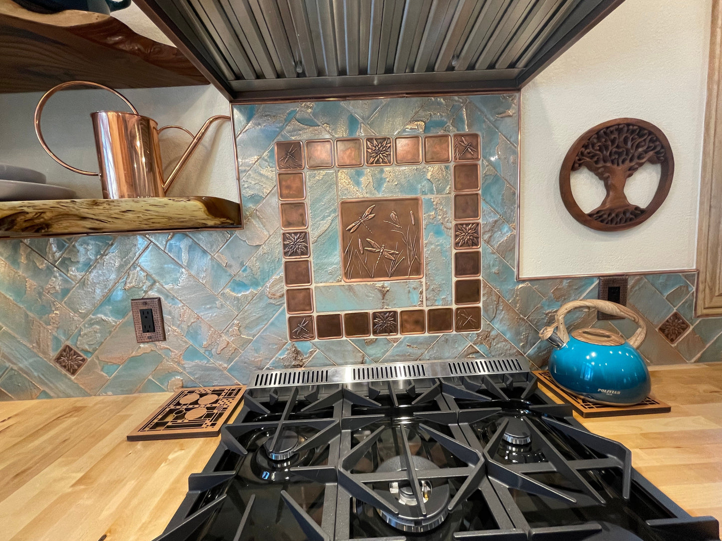 Dragonfly Copper Mural, 15"x 15"x 1/4", DFM1515