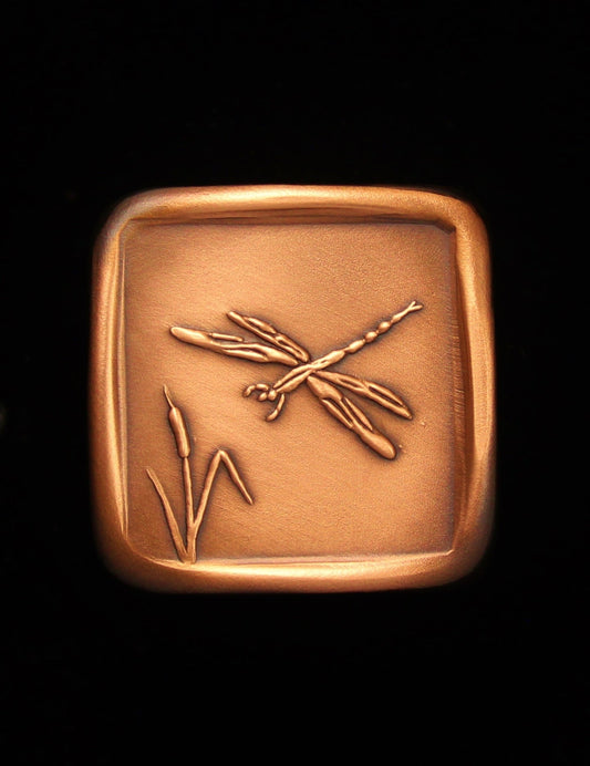 Dragonfly Knob, Copper, Design "A", 1.5" x 1.5"
