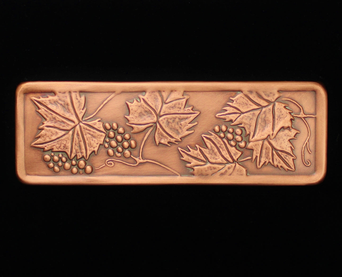 Vineyard Tile, 3 Grape Clusters, Copper, 3"x 9" x 1/4", VYT3C39