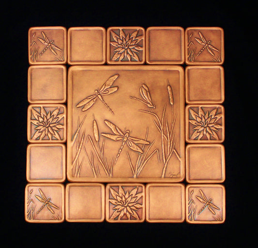 Dragonfly Copper Mural, 15"x 15"x 1/4", DFM1515