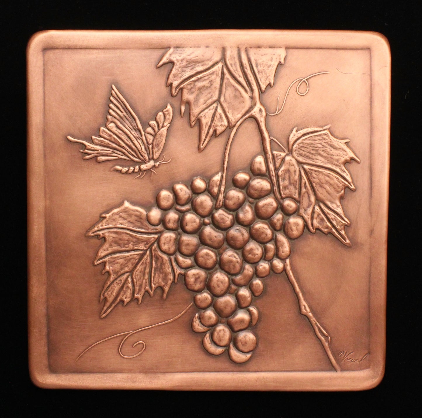 Vineyard Copper Tile, 9" x 9" x 1/4", VYT99