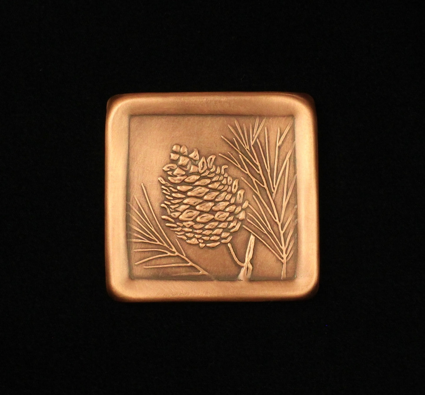 Pinecone Copper Tile, 3" x 3" x 1/4", PCT33