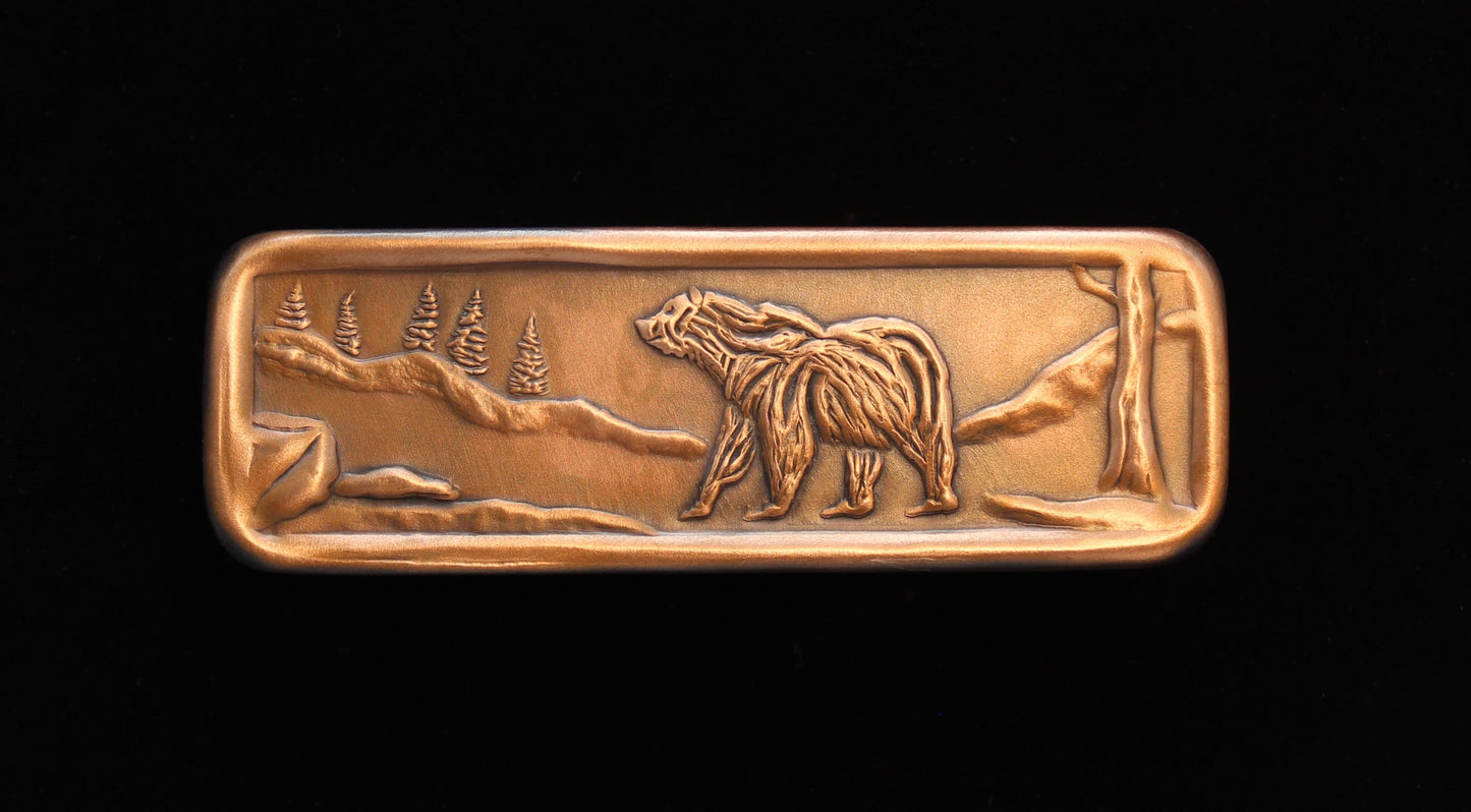Bear Drawer Pull, Copper, 4.5"x 1.5"