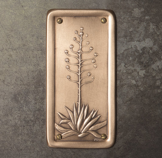 Agave Push Plate, Bronze, 3" x 6".