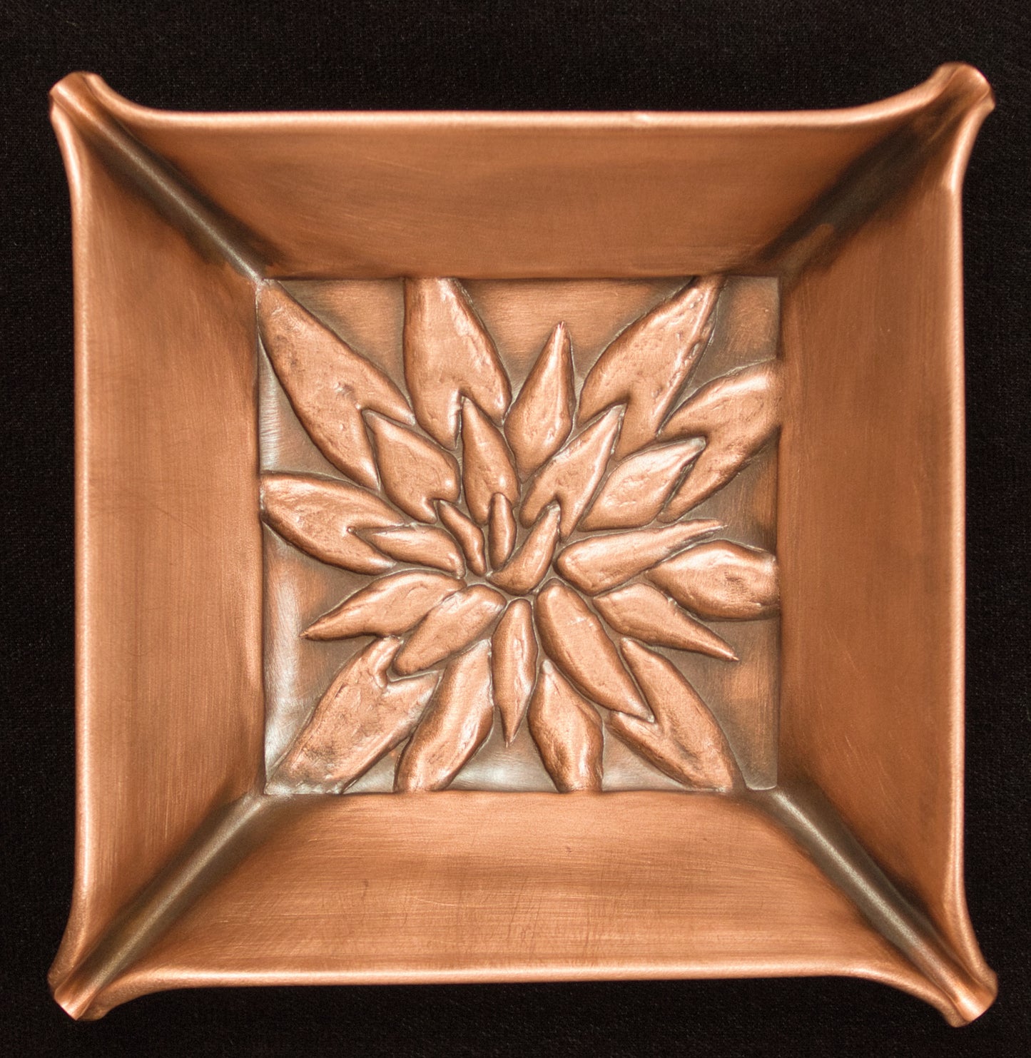 Agave Flower Catchall/Jewelry Tray, Copper, Handmade, 4" x 4", AFR44