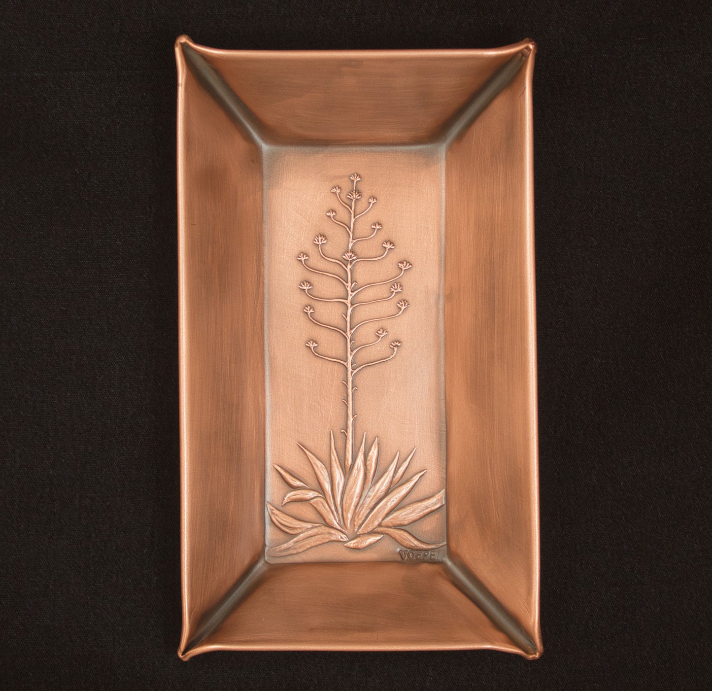 Agave Valet Tray, Copper, Handmade, 4" x 7"