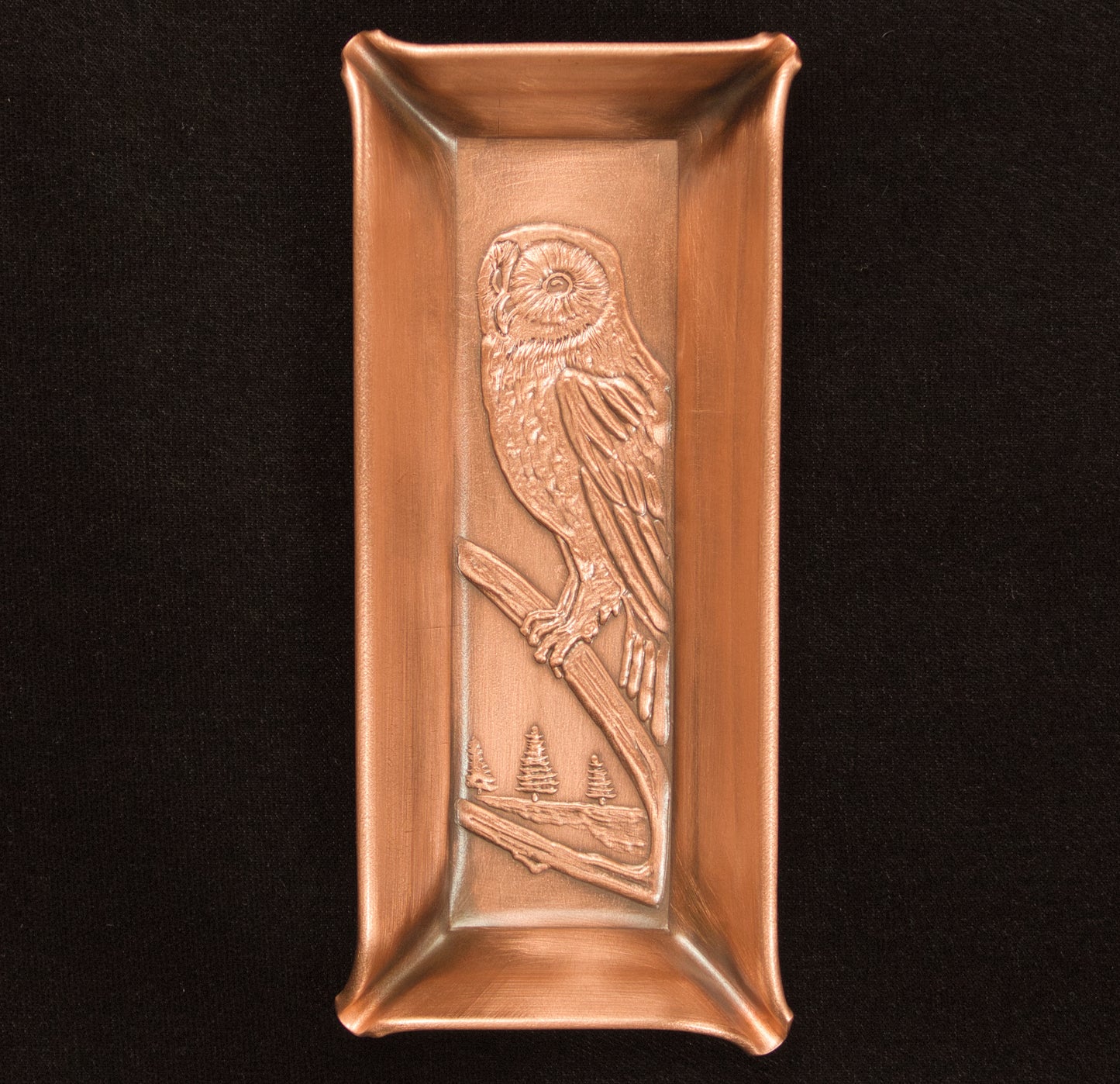 Barn Owl Handmade Mini Jewelry Tray, 2" x 5"