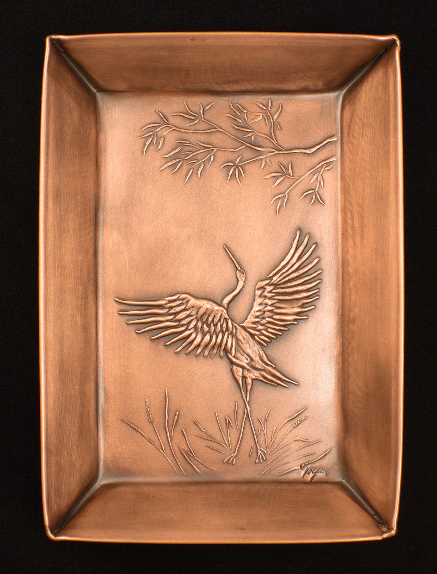 Dancing Crane Valet Tray, 7" x 10" x 1"