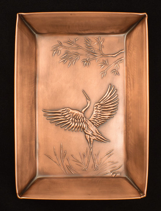 Dancing Crane Valet Tray, 7" x 10" x 1"