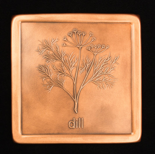 Dill Tile, Copper, Handmade Tile, 6"x 6 "x 1/4", DIT66