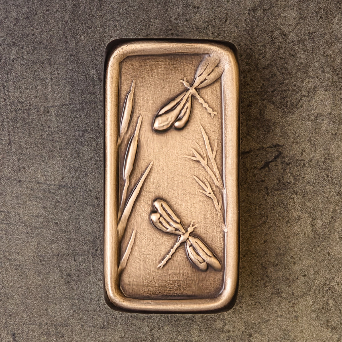 Dragonfly Cabinet Pull, Bronze, 2 Dragonflies, 1.5" x 3".
