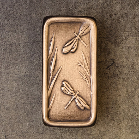 Dragonfly Cabinet Pull, Bronze, 2 Dragonflies, 1.5" x 3".