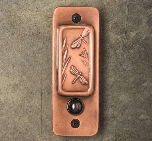 Dragonfly Doorbell, Copper, 2" x 5.5"