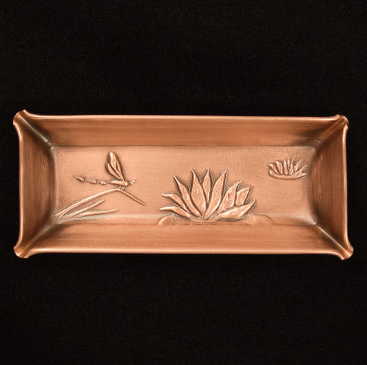 Dragonfly and Water Lily Mini Tray, 2" x 5"