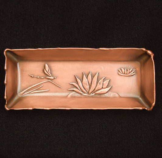 Dragonfly and Water Lily Mini Tray, 2" x 5"