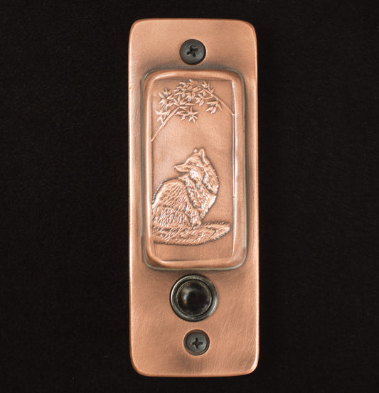 Fox Doorbell, 2" x 5.5", Copper