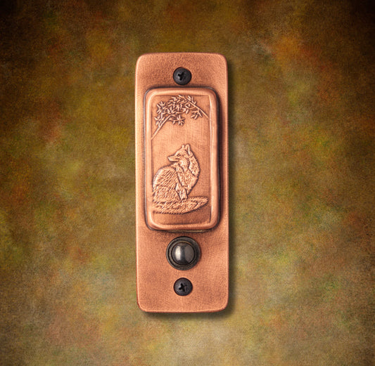 Fox Doorbell, 2" x 5.5", Copper
