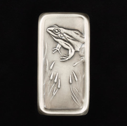 Frog Cabinet Pull, Nickel/Silver, Facing Left, 1.5" x 3"