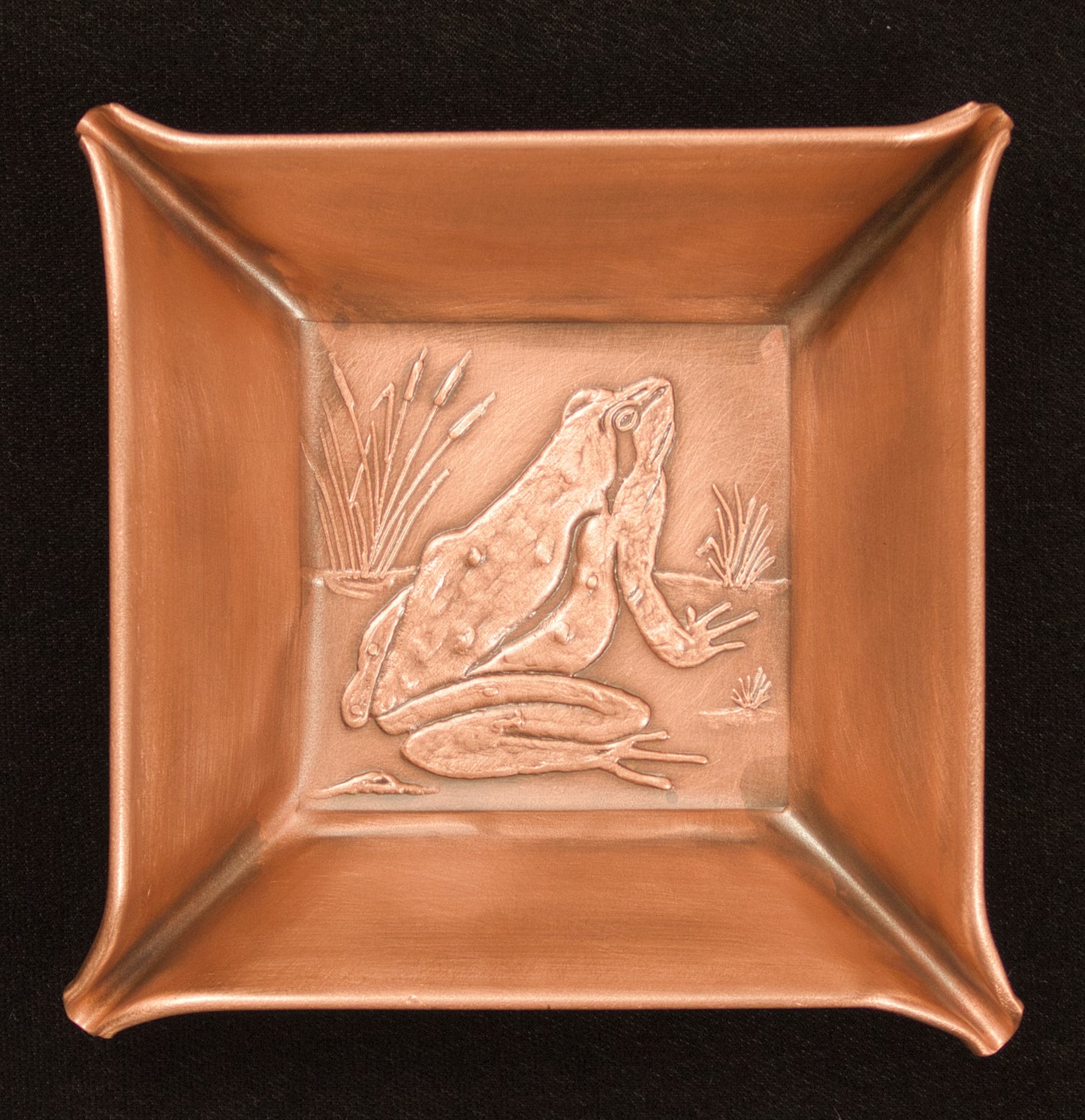 Frog Catchall/Jewelry Tray, Copper, Handmade, 4" x 4"