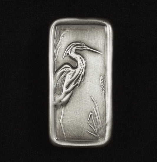 Heron Cabinet Pull, Nickel/Silver, Facing Right, 1.5" x 3"