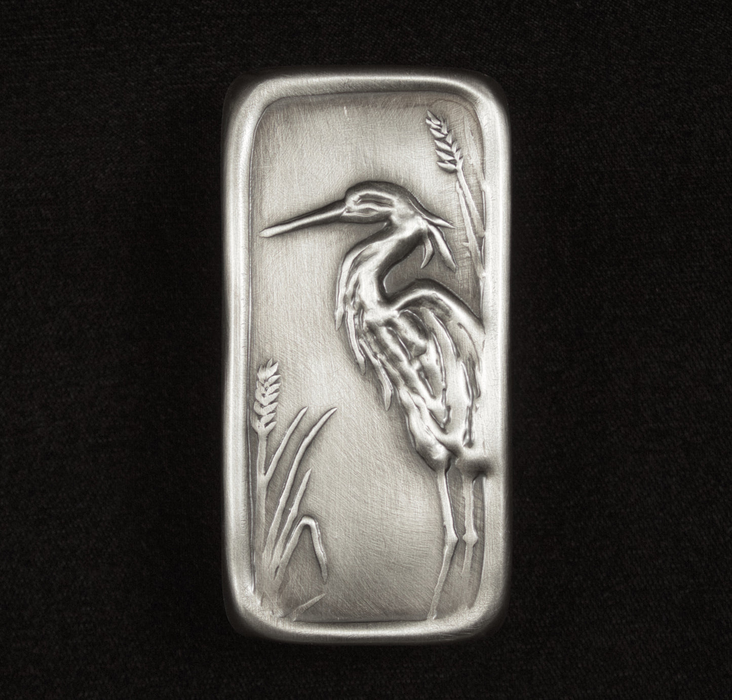 Heron Cabinet Pull, Nickel/Silver, Facing Left, 1.5" x 3"