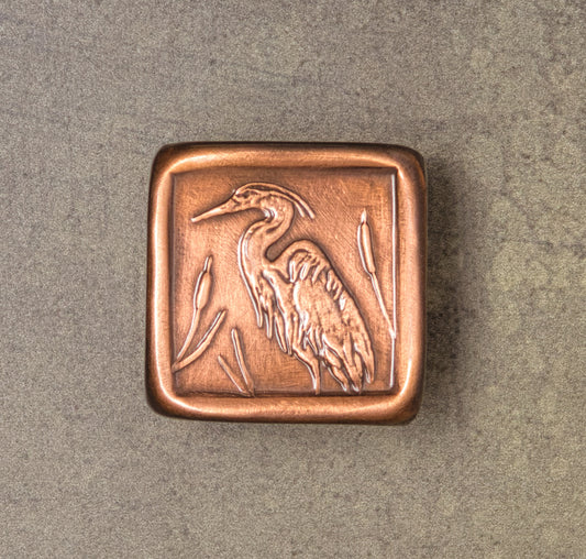 Heron Knob, Facing Left, 1.5" x 1.5"