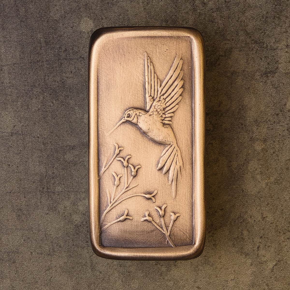 Hummingbird Cabinet Pull, Bronze, Facing Left, 1.5" x 3".