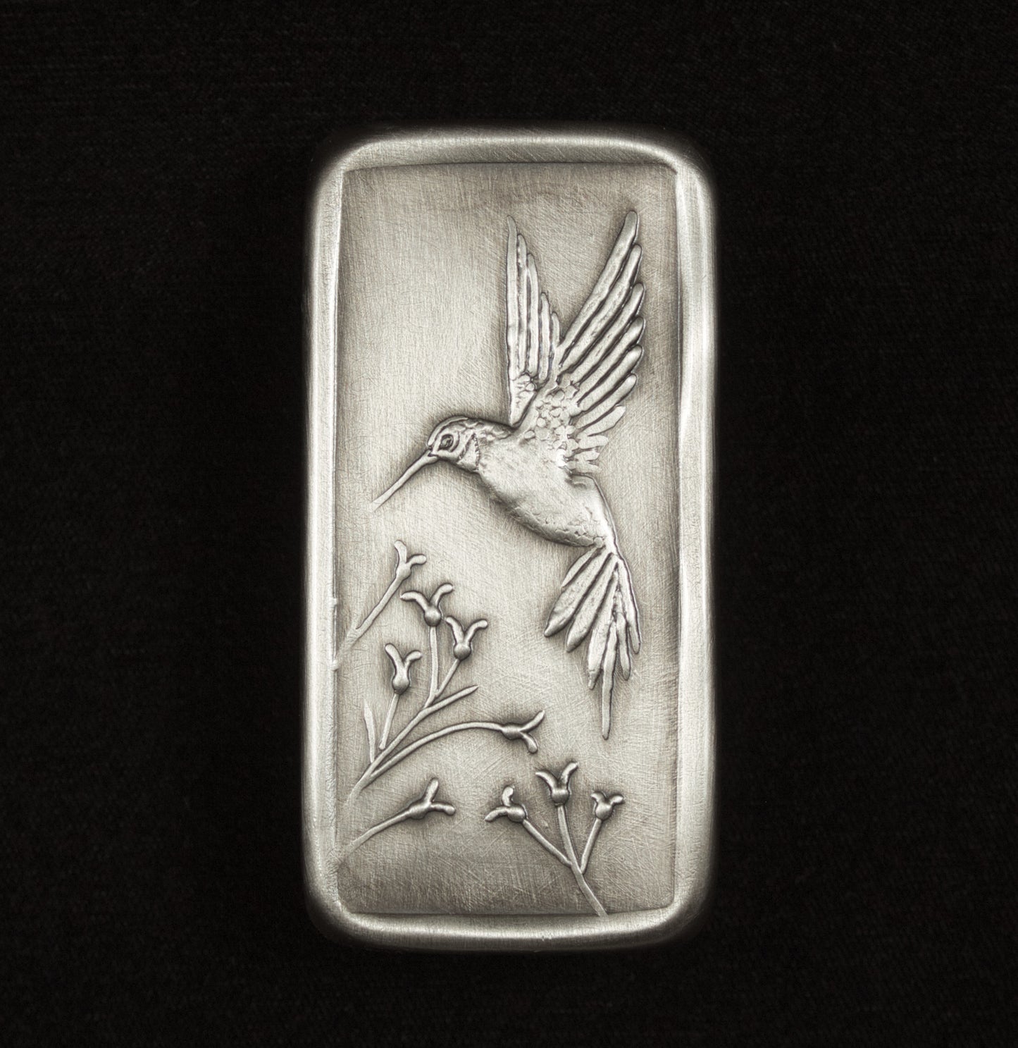 Hummingbird Cabinet Pull, Nickel/Silver, Facing Left, 1.5" x 3"