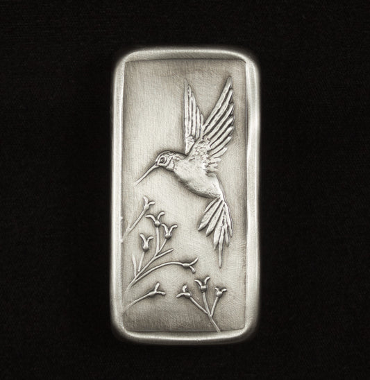 Hummingbird Cabinet Pull, Nickel/Silver, Facing Left, 1.5" x 3"