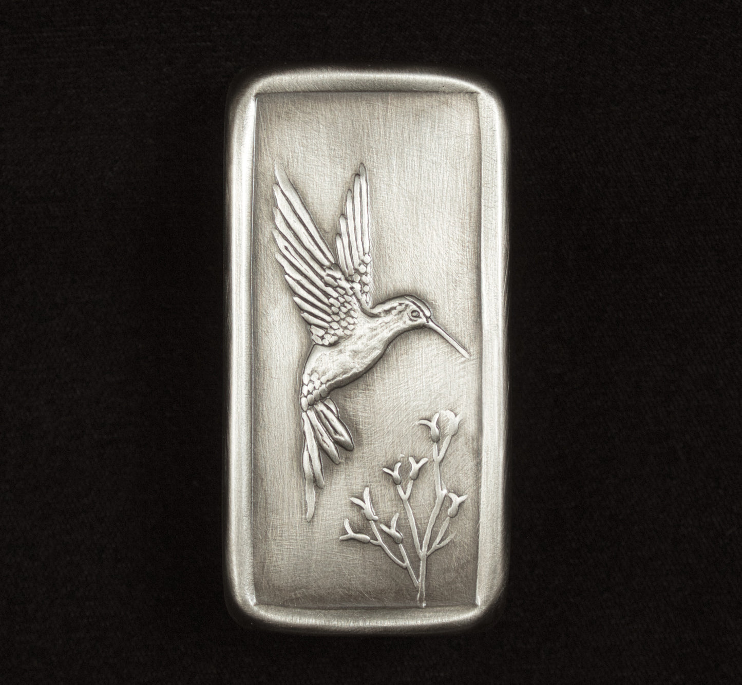 Hummingbird Cabinet Pull, Nickel/Silver, Facing Right, 1.5" x 3"