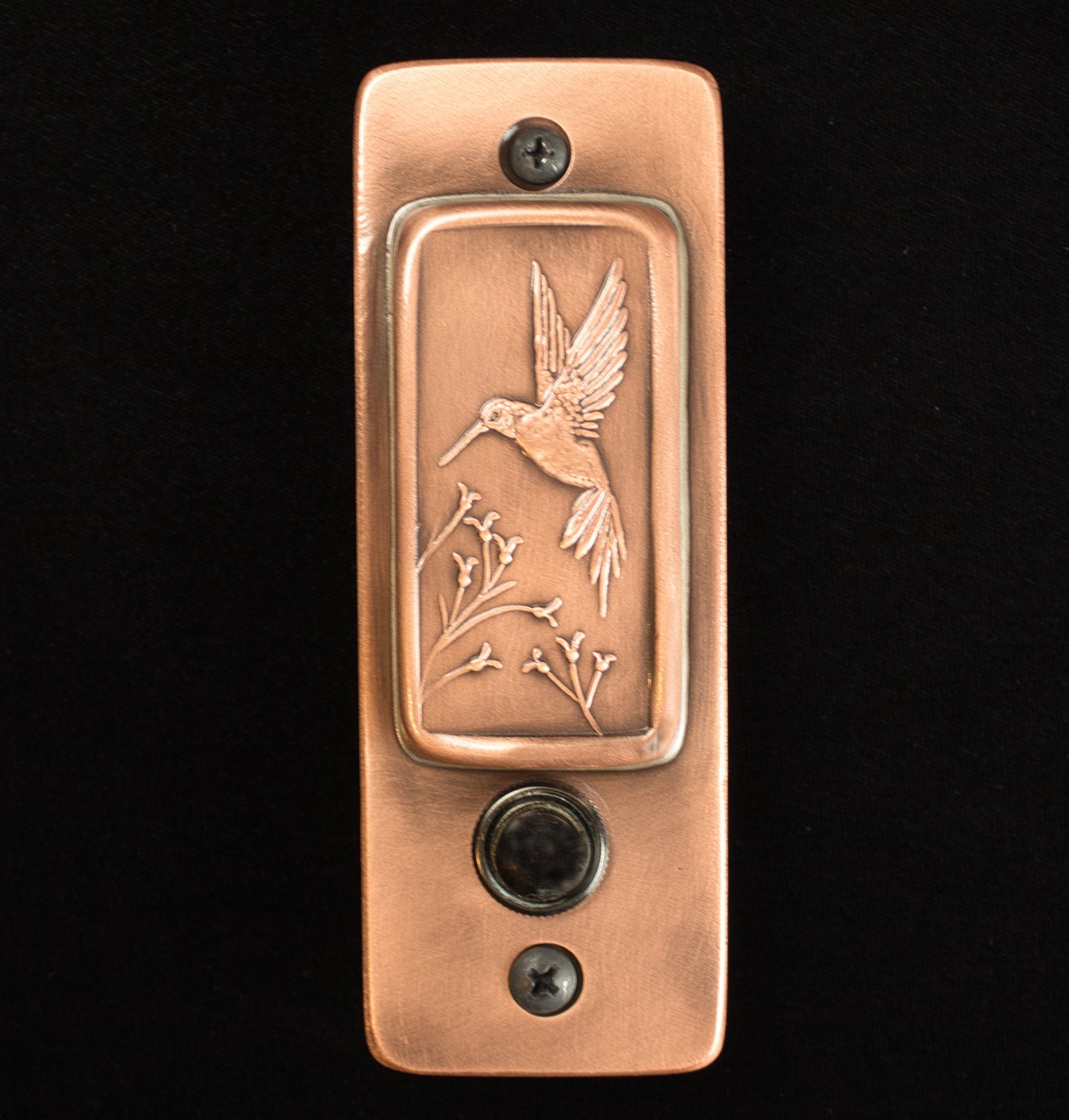 Hummingbird Doorbell, 2" x 5.5", Copper
