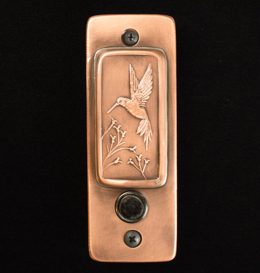 Hummingbird Doorbell, 2" x 5.5", Copper