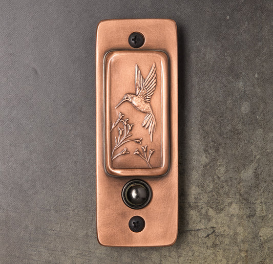 Hummingbird Doorbell, 2" x 5.5", Copper