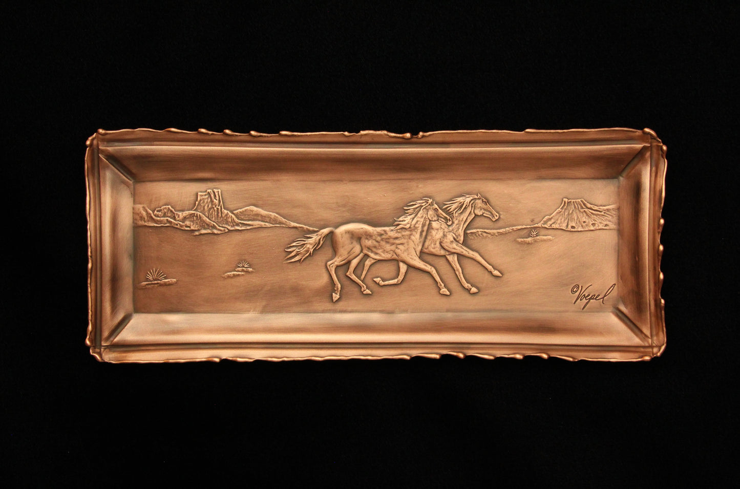 Galloping Horses Tile/Tray, 4" x 10".