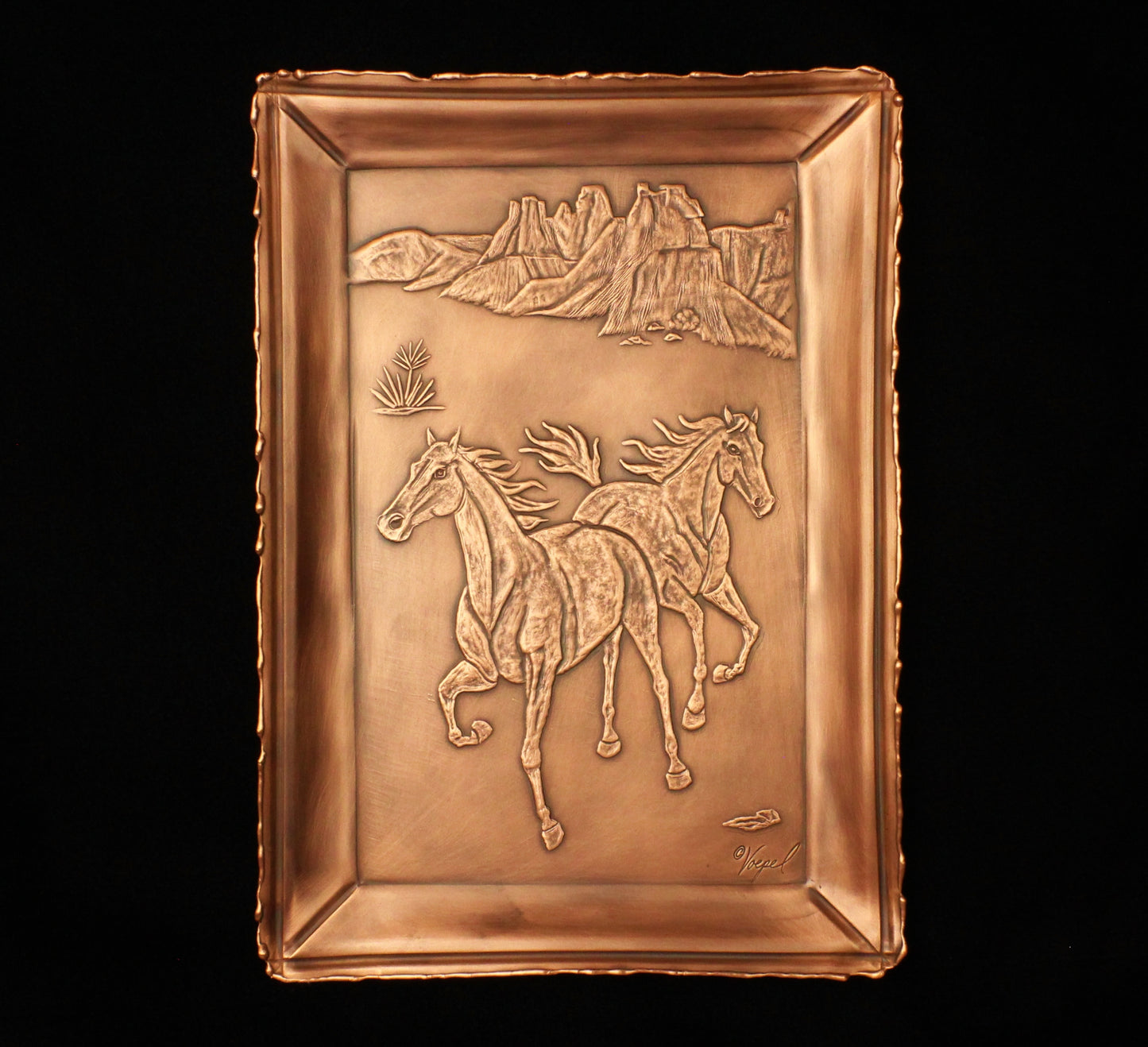 Canyon Horses Tile/Tray, 7" x 10".