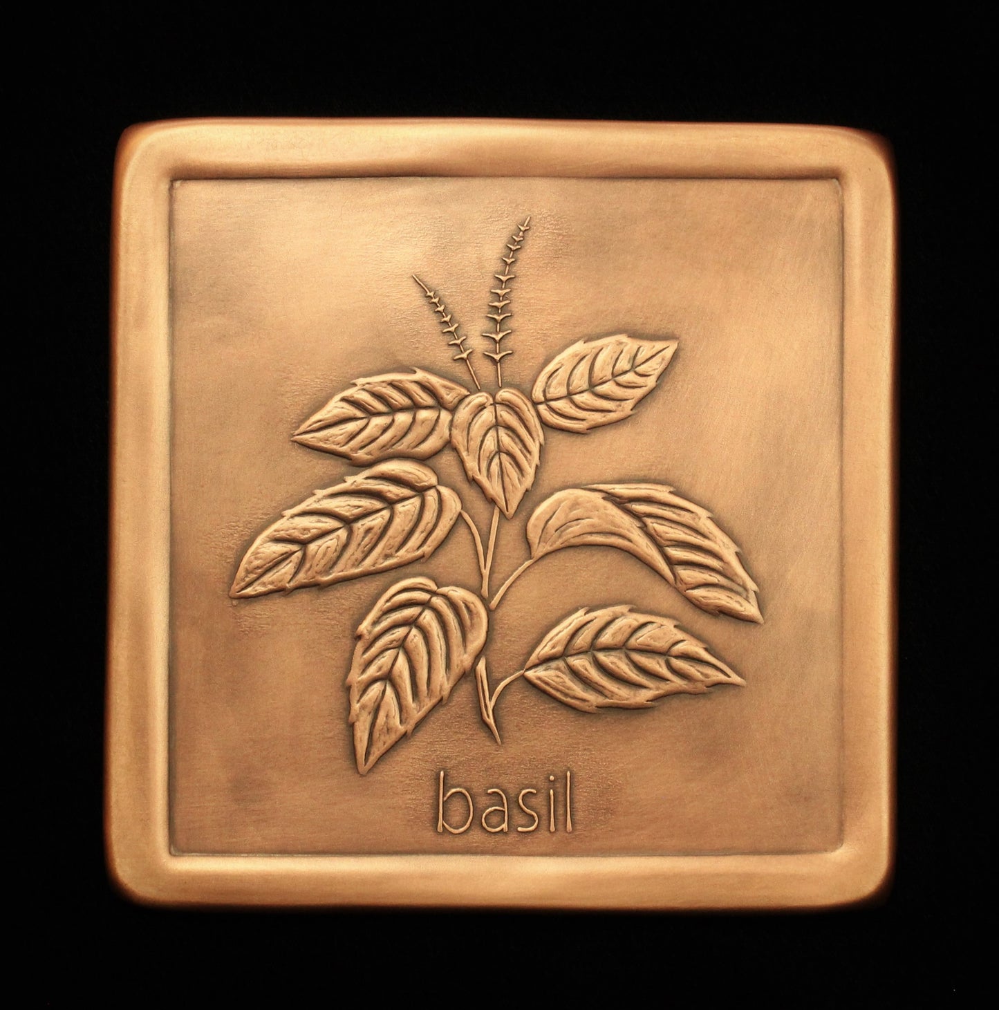 Basil Tile, 6"x 6" 1/4", copper.  BAT66