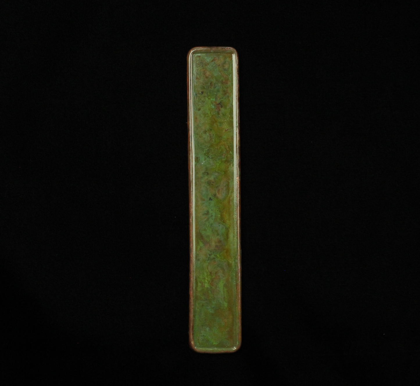 Trim Tile Patinaed, 1.5"x 9"x 1/4, Copper