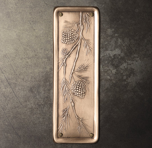 Pinecone Push Plate, Bronze, 3" x 9"