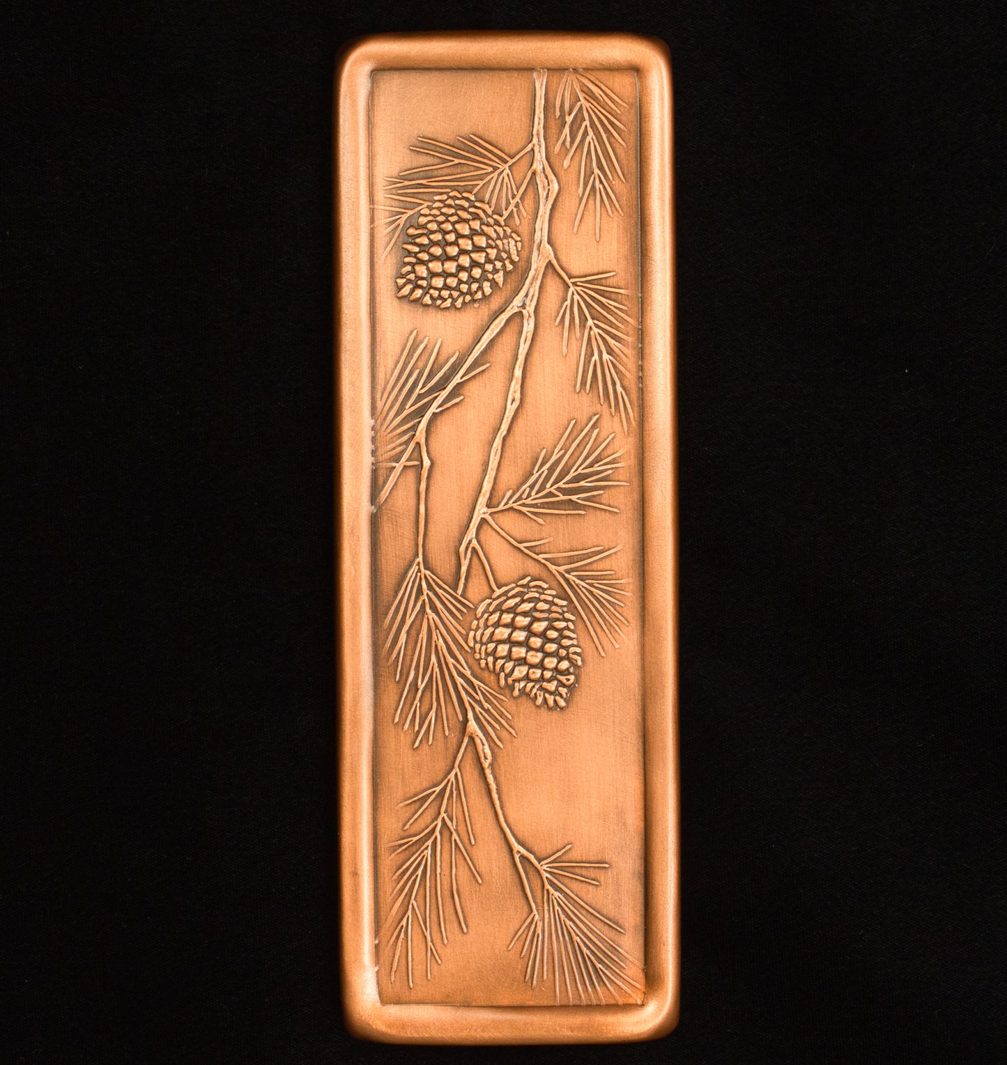 Pinecone Tile, Copper, Handmade Tile, 3" x 9" x 1/4", PCT39